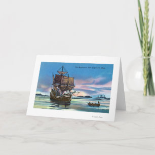 The Mayflower Landing in 1620 Scene Card