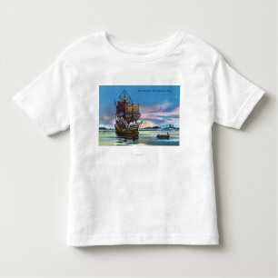 The Mayflower Landing in 1620 Scene Toddler T-Shirt