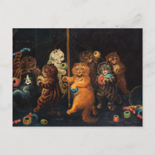 The Maypole by Louis Wain Postcard