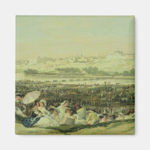 The Meadow at San Isidro, 1788 (oil on canvas) Magnet