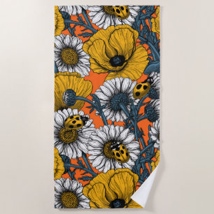 The meadow in yellow and blue beach towel