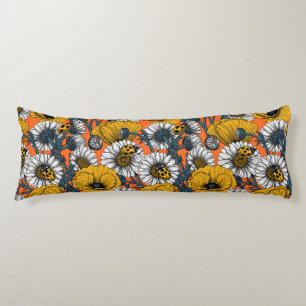 The meadow in yellow and blue body cushion