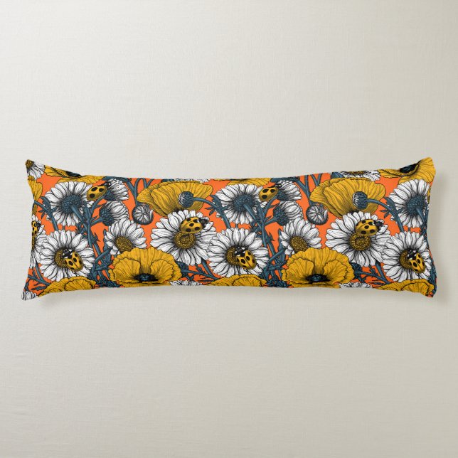 The meadow in yellow and blue body cushion (Front)