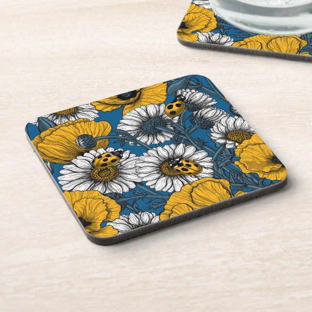 The meadow in yellow and blue coaster (Left Side)