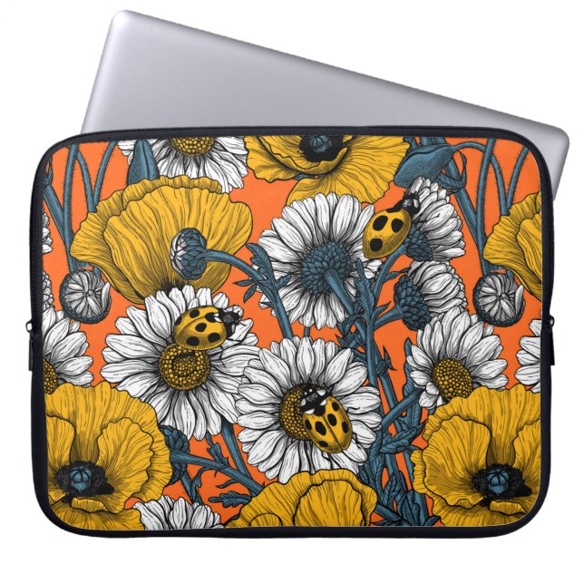 The meadow in yellow and blue laptop sleeve (Front)