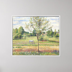 The Meadow with Grey Horse, Eragny, Oil Painting Canvas Print