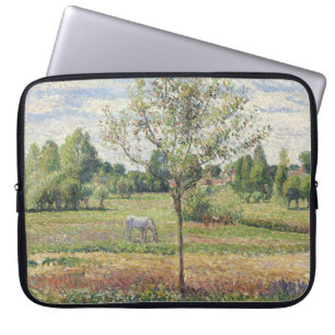 The Meadow with Grey Horse, Eragny, Oil Painting Laptop Sleeve