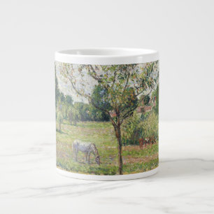 The Meadow with Grey Horse, Eragny, Oil Painting Large Coffee Mug
