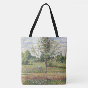 The Meadow with Grey Horse, Eragny, Oil Painting Tote Bag