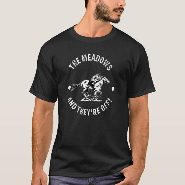 The Meadows Racetrack Horse Racing Racer Equestria T-Shirt (Front)