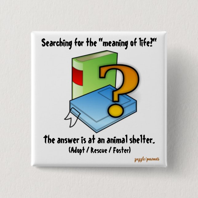 The meaning of life 15 cm square badge (Front)