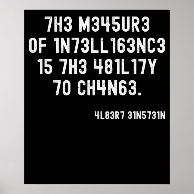 The Measure Of Intelligence The Ability To Change Poster (Front)