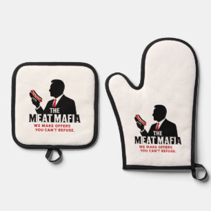 The Meat Mafia Oven Mitt & Pot Holder Set – Funny