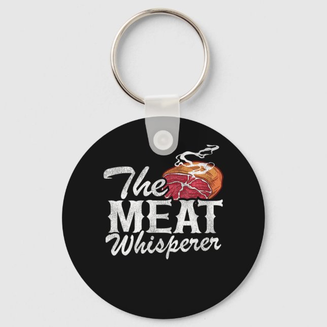 The Meat Whisperer Funny BBQ Key Ring (Front)