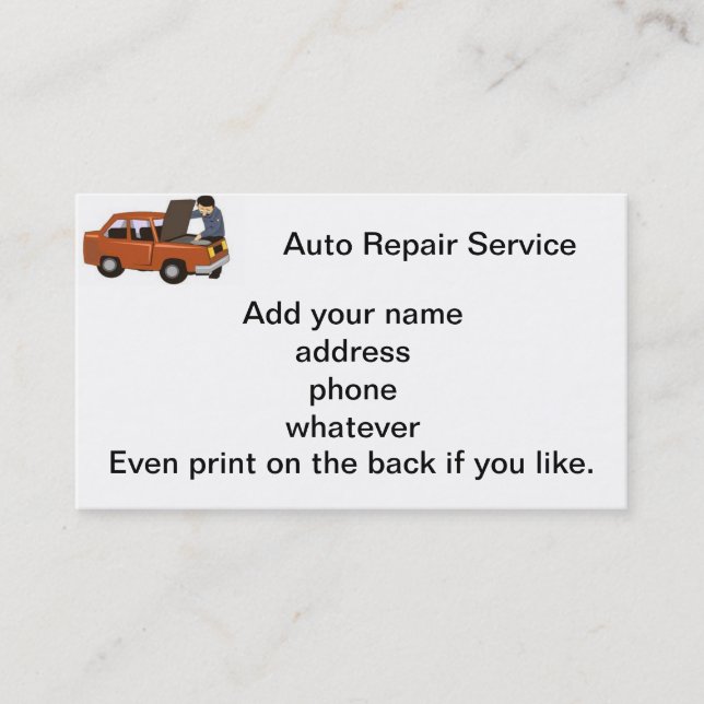 The Mechanic Business Card (Front)