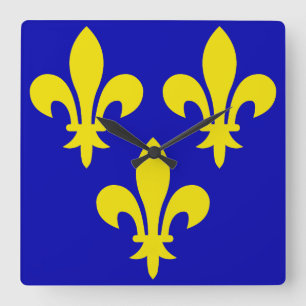 The Mediaeval Flag of France Square Wall Clock