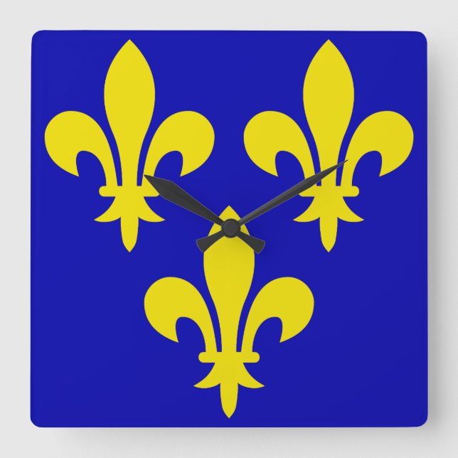 The Mediaeval Flag of France Square Wall Clock (Front)
