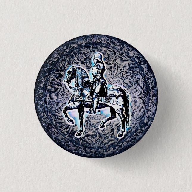 The Mediaeval Shield Knight    3 Cm Round Badge (Front)