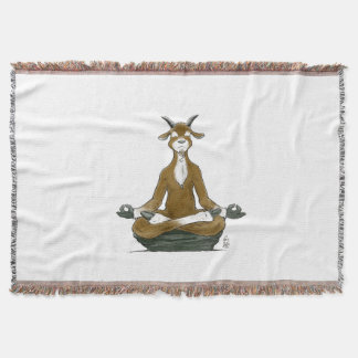"The Meditating Goat" Throw Blanket