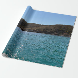 The Mediterranean sea with grassy hill Wrapping Paper