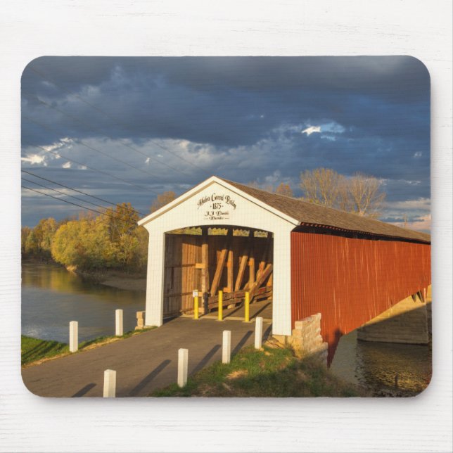 The Medora Covered Bridge Built In 1875 Mouse Pad (Front)