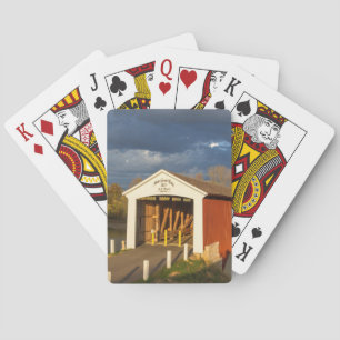 The Medora Covered Bridge Built In 1875 Playing Cards