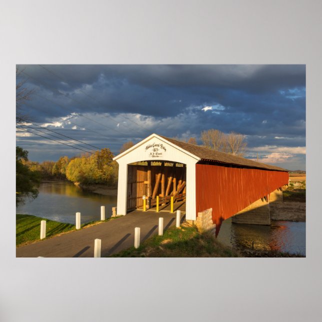 The Medora Covered Bridge Built In 1875 Poster (Front)