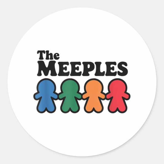 The Meeples Board Gamer  Classic Round Sticker (Front)