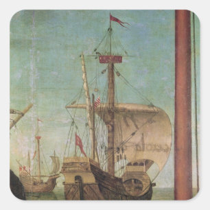 The Meeting and Departure of the Betrothed Square Sticker