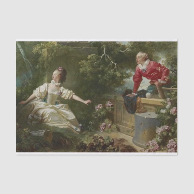 The Meeting by Jean Honore Fragonard Tissue Paper (Front)