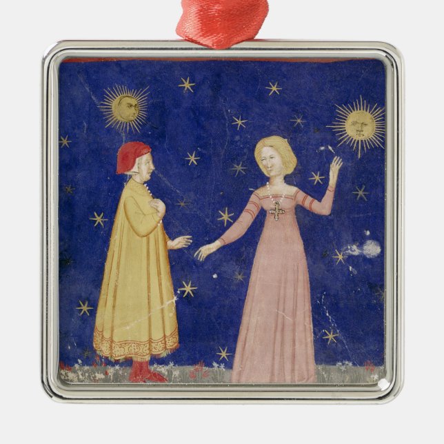 The Meeting of Dante  and Beatrice Metal Tree Decoration (Front)