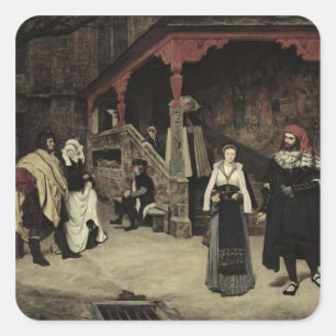 The Meeting of Faust and Marguerite, 1860 Square Sticker