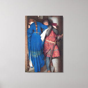 The Meeting on the Turret Stairs (by F.W. Burton) Canvas Print