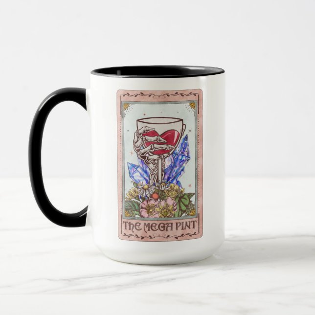 The Mega Pint Tarot Card Funny Skeleton Mug (Left)