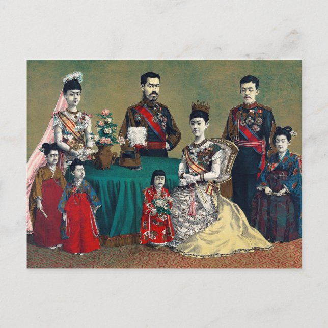 The Meiji Emperor of Japan and the Imperial Family Postcard (Front)