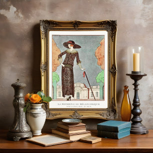 The Melancholy Walker by George Barbier Poster