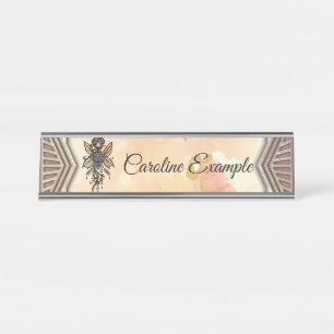 The melody of nature, dance of the flower fairy. desk name plate