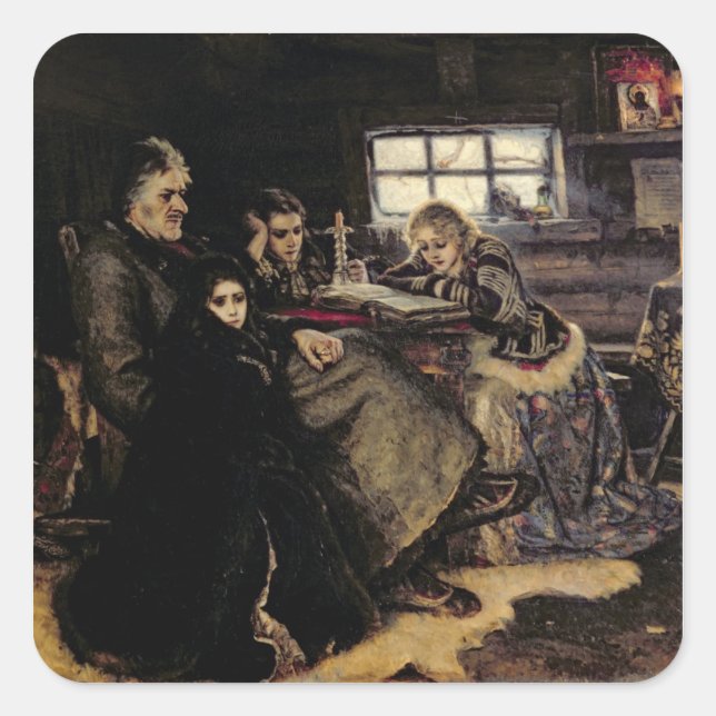 The Menshikov Family in Beriozovo, 1883 Square Sticker (Front)