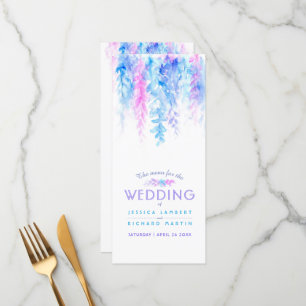 The menu blue cascading floral art watercolor pack
