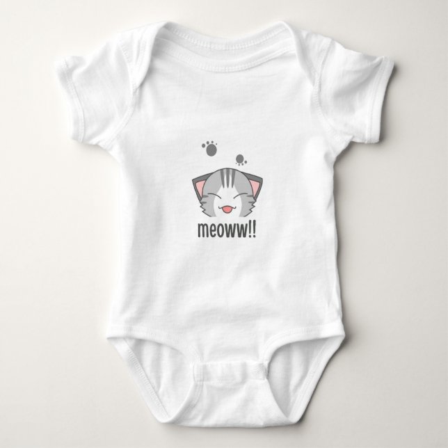 The meoww baby jersey bodysuit design  (Front)