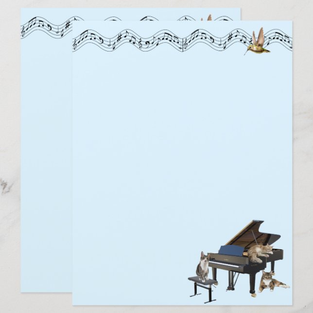 The Meowy Musical Stationery (Front/Back)