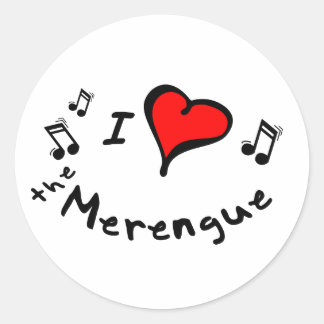 the Merengue I Heart-Love Gift Classic Round Sticker