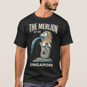 The Merlion Singapore Vintage Travel Poster Retro T-Shirt