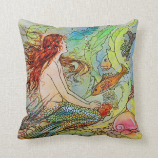The Mermaid Eleanore Abbott Fine Art Cushion