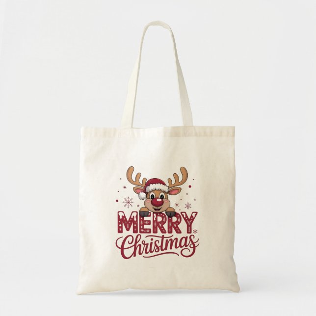 The Merry & Bright Deer Haul Bag (Front)