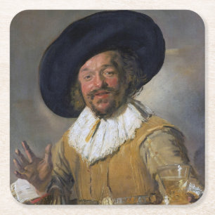 The Merry Drinker, Frans Hals, 1628-1630 Square Paper Coaster