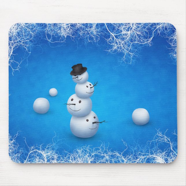 The Merry Snowman Mouse Pad (Front)