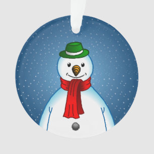 The Merry Snowman on a Christmas Ornaments
