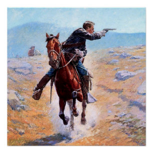 “The Messenger” Western Art by Charles Schreyvogel Poster