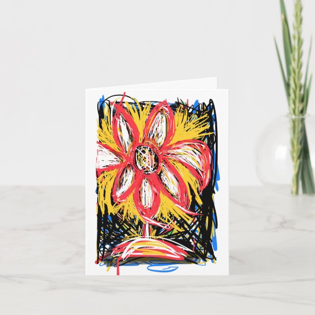 The Messy Flower (blank inside) Card (Front)